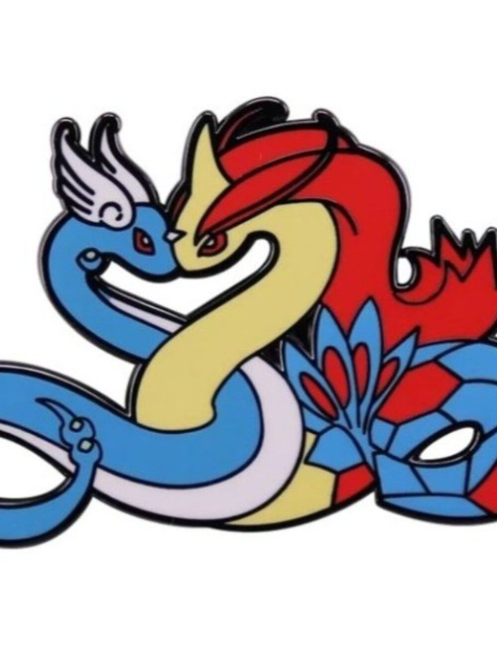 Pokemon Dragonair and Milotic Heart Enamel Pin